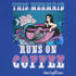 "This Mermaid Runs on Coffee" Fitted T-shirt